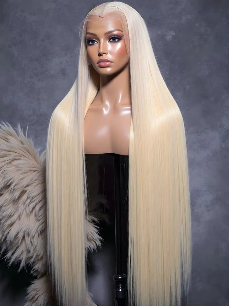 613 HD Lace Frontal Wig 13x4 Ready to Go Glueless Wigs 12A  270% Density Straight Blonde Lace Front Wigs Human Hair 22 inches